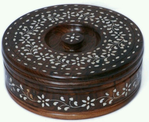 huzain handicrafts white brass chapati box Casserole