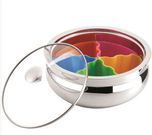 Nano Nine Desi Treat Stainless Steel Insulated, with 5 Dry Fruit Bowls, Mutltipurpose Pot, Medium Casserole