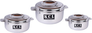 KCL Senior Stainless Steel 1500ml 2500ml 3500 ml Set Pack of 3 Casserole Set