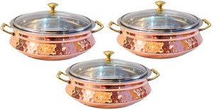 Indian Craft Villa ICV-C-6-170 Pack of 3 Casserole Set