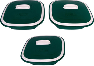 Cuttingedge Solitaire Set of 3 Small 1250 ml Casserole Set (Green, Pack of 3) Pack of 3 Casserole Set