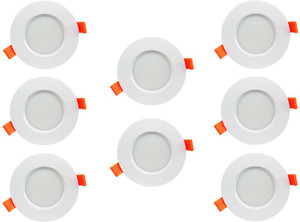 Bene 6w Round Ceiling Light , Color of LED Warm White (Yellow) (Pack of 8 Pcs) Recessed Ceiling Lamp