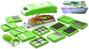 Vivir 12 in 1 (green) multi vegetable cutter, fruit slicer and Chopper