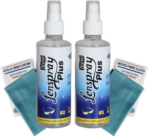 Rinsol Lenspray Plus Pack Of 2 x 200ml (400ml Net) with Free 2 Micro Fibre Cleaning Cloths for Mobiles, Computers, Laptops