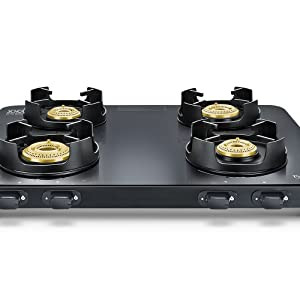 prestige edge schott glass 4 burner gas stove black