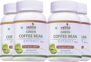 Velicia Natural Green Coffee Beans Capsules For Weight Loss 800Mg Pack of 4 Filter Coffee 192 g