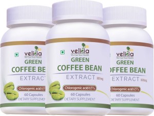 Velicia Natural Green Coffee Beans Capsules For Weight Loss 800Mg Pack of 3 Filter Coffee 144 g