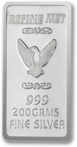P.N.Gadgil Jewellers Refine Met Chip S 999 200 g Silver Bar