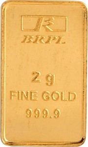 Bangalore Refinery Brpl 2 Gram 24kt 999 Purity Bar 24 (999) K 2 g Gold Bar