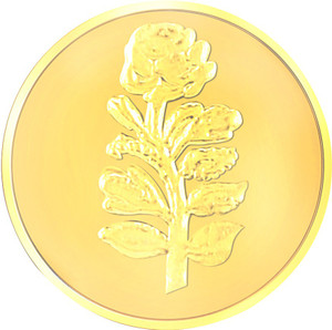 RSBL Precious Certified Stunning Rose Design 24 (995) K 0.1 g Yellow Gold Coin
