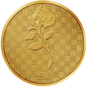 rsbl precious certified exquisite rose design 24 (995) k 10 g yellow gold coin