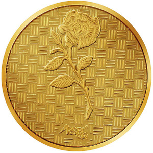 RSBL Precious Certified Classy Rose Design 24 (995) K 50 g Yellow Gold Coin
