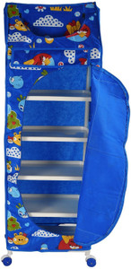 Flipzon 6 Shelve Blue PVC Collapsible Wardrobe