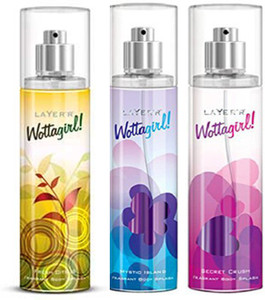 LAYER R Wottagirl Set Of 3 Mystic Citrus Secret crush Deo Pack