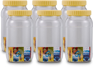 GPET Round Jar - Set Of 6 - 2000 ml Plastic Food Storage