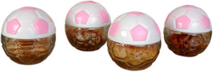 Glasified Fifa Designer Jar Pink - 480 ml Glass, Plastic Multi-purpose Storage Container