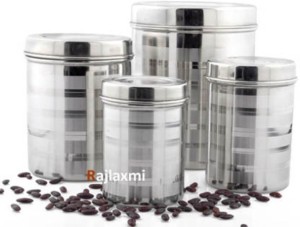 Raj Laxmi Deep Bidding  - 15 L Stainless Steel Grocery Container