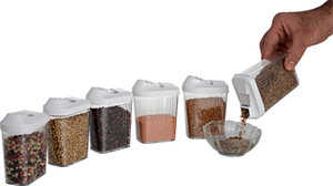 Disha Marketing Easy Flow Container 250 ml (Pack of 6) - 250 ml Polypropylene Food Storage