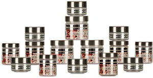GPET Silver Line Combo Pack of 15 A - 300 ml, 200 ml, 100 ml, 50 ml Plastic, Steel Multi-purpose Storage Container