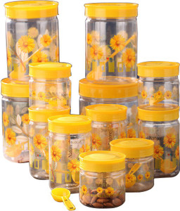 SAAJ The Flora Yellow - 250 ml, 500 ml, 1000 ml, 1500 ml Plastic Spice Container