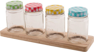 Chumbak The Tea Party Spice Jar Set - 450 ml Glass Food Storage