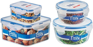 Easy Lock Stackable 100% Airtight & Leakproof, Reusable, Set of 4, BPA Free, FDA Approved - 300 ml, 500 ml, 600 ml, 1250 ml Polypropylene Multi-purpose Storage Container