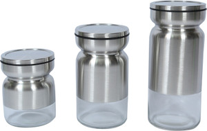 Home Creations - 3 L, 2 L Glass Multi-purpose Storage Container