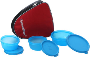 Signoraware Sleek Lunch with Bag - 300 ml, 200 ml Plastic Food Storage