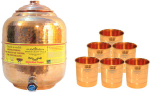 Indian Craft Villa - 7000 ml Copper Multi-purpose Storage Container