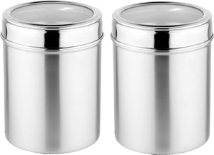 Mosaic Canister See Through 10 cm - 930 ml Stainless Steel Tea, Coffee & Sugar Container