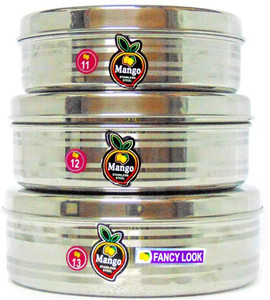 Mango Steel 11-13Puri Daba - 5 L Stainless Steel Food Storage