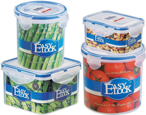 Easy Lock tackable 100% Airtight & Leakproof, Reusable, Set of 4, BPA Free, FDA Approved - 500 ml, 700 ml, 900 ml, 1250 ml Polypropylene Multi-purpose Storage Container