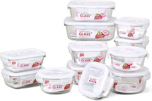Lock & Lock Oven Set - 300 ml, 500 ml, 380 ml, 2 L, 630 ml, 650 ml Glass Multi-purpose Storage Container