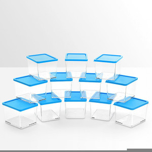 Disha Unbreakable Foodgrade Transparent 12 M Containers blue - 375 ml Plastic Food Storage