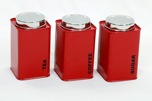 Gaarv Square Canisters - 1360 ml Steel Tea, Coffee & Sugar Container