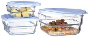 Pasabache Gourmet Food Set - 700 ml, 550 ml, 400 ml Glass Multi-purpose Storage Container
