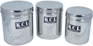 KCL Deep Dabba Container 3pc - 1200 ml, 1500 ml, 1750 ml Stainless Steel Food Storage