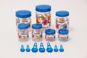 Sunshine Spectrum 7 Piece Kitchen Set Blue - 250 ml, 500 ml, 1000 ml, 1500 ml, 2000 ml Plastic Food Storage