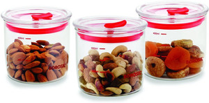 Borosil Vacuum Trendy Glass Jar Set, Set of 3 - 400 ml Glass Multi-purpose Storage Container