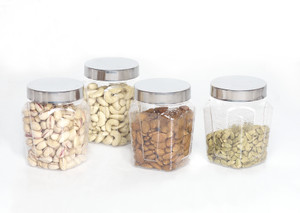 Steelo 4 Pieces PET - Squarish - 800 ml Plastic Food Storage