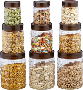 Steelo Steelo 9 pcs PET Container Set - 300ml x 3, 600ml x 3, 1200ml x 3 (Solitaire) - 300 ml, 600 ml, 1200 ml Plastic Food Storage