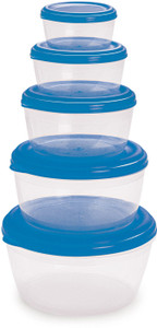 Cello Fabby Container Set (5 pcs) Blue - 300 ml, 550 ml, 1000 ml, 1900 ml, 2800 ml Plastic Food Storage