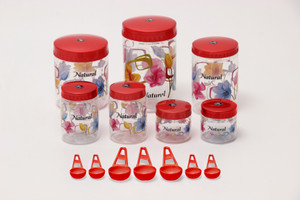 Sunshine Spectrum 7 Piece Kitchen Set Red - 250 ml, 500 ml, 1000 ml, 1500 ml, 2000 ml Plastic Food Storage