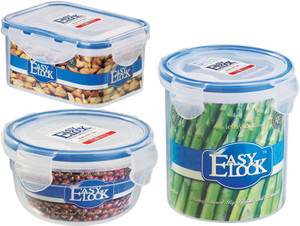 Easy Lock Stackable 100% Airtight & Leakproof, Reusable, Set of 3, BPA Free, FDA Approved - 300 ml, 500 ml, 700 ml Polypropylene Multi-purpose Storage Container