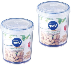Lock & Lock Twist Container Set of 2 - 1000 ml Plastic Food Storage