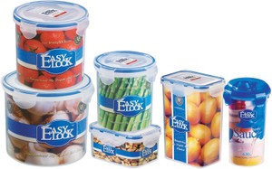 Easy Lock 100% Airtight & Leakproof, Set of 6 - 500 ml, 700 ml, 1250 ml, 1300 ml, 2000 ml, 630 ml Polypropylene Multi-purpose Storage Container