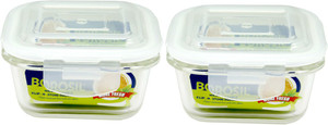 Borosil Microwavable Klip - N - Store Square Dish With Lid - 320 ml Glass Multi-purpose Storage Container