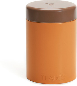 Teabox Round Tin - 0.1 L Steel Tea, Coffee & Sugar Container