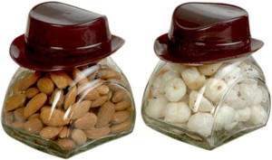 Glasified Hat King Brown - 280 ml Glass Multi-purpose Storage Container