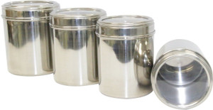 Dynore Canisters With See Through Lid - Set Of 4 - Sixe 8, 9, 10, 11 - 500 ml, 750 ml, 1000 ml, 1250 ml Stainless Steel Food Storage